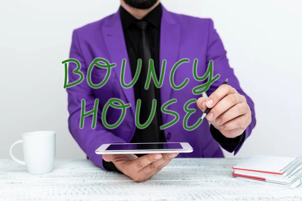 Handschrift Tekst Bouncy House Internet Concept Geautomatiseerd Programma Dat Loopt — Stockfoto
