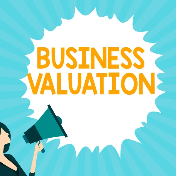 Text Showing Inspiration Business Valuation Word Written Determining Economic Value — Foto Stock