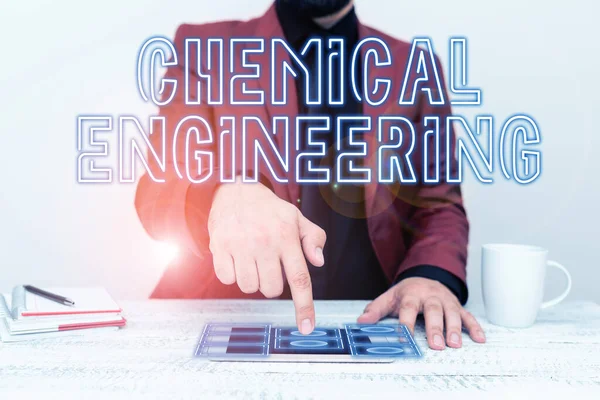 Sign Weergeven Chemical Engineering Business Overzicht Ontwikkelen Van Dingen Die — Stockfoto