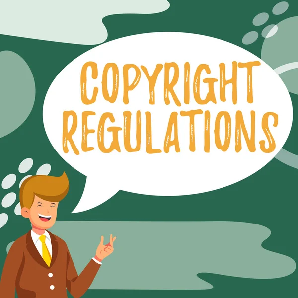 Inspiration Showing Sign Copyright Regulations Business Concept Body Law Governs — Stockfoto
