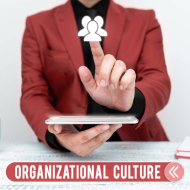 Organizasyonel Kültür, İş Fikri 'nin gösterildiği tabela insanların gruplar arasında nasıl etkileşim kurdukları üzerine çalışma