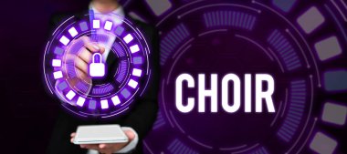 Kavramsal manşet korosu, iş konsepti bir grup şarkı söylemek için organize edildi.