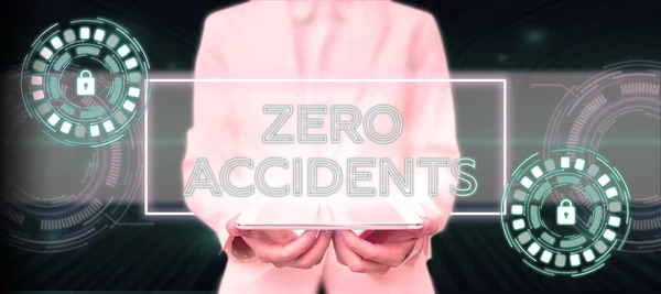 Inspiration Showing Sign Zero Accidents Internet Concept Important Strategy Preventing — 스톡 사진