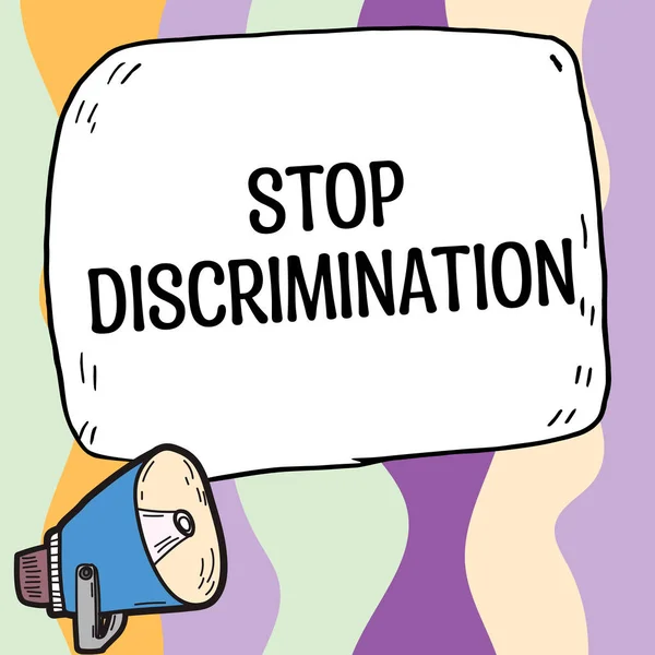 Text Caption Presenting Stop Discrimination Conceptual Photo Prevent Illegal Excavation — Fotografia de Stock