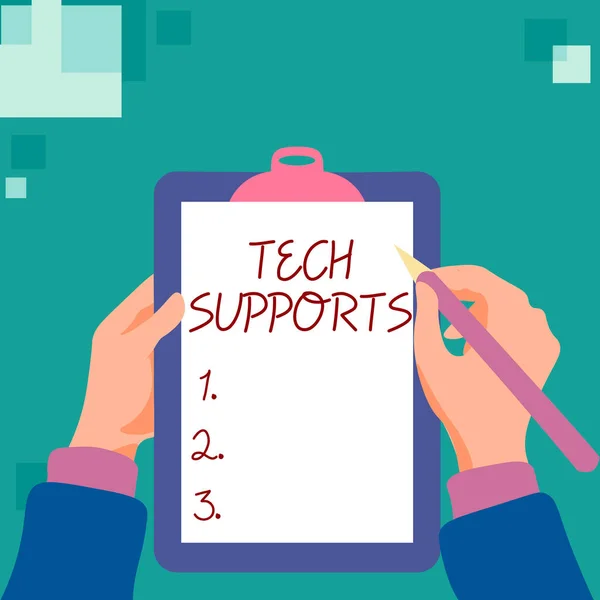 Conceptual Display Tech Supports Business Approach Help Given Technician Online —  Fotos de Stock
