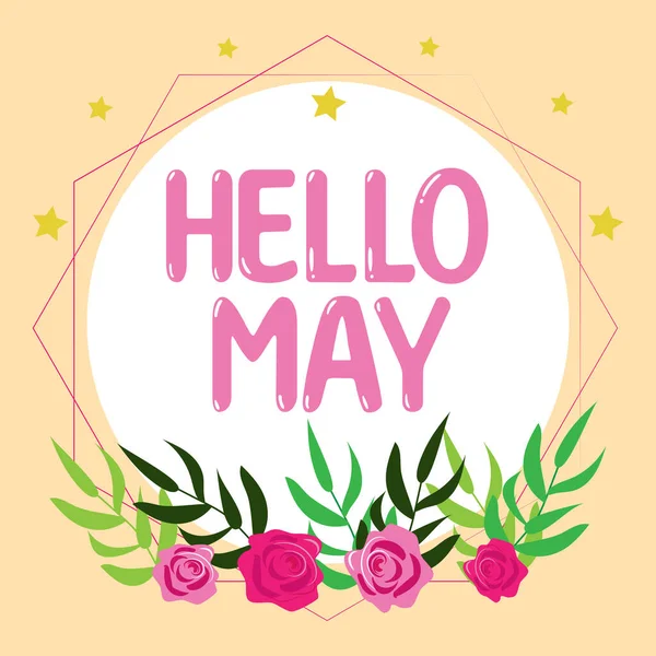 Writing Displaying Text Hello May Business Idea Address Fifth Month — Stock Fotó