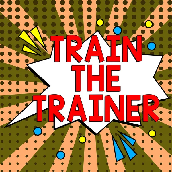 Inspiration Showing Sign Train Trainer Internet Concept Identified Teach Mentor — Stock Photo, Image