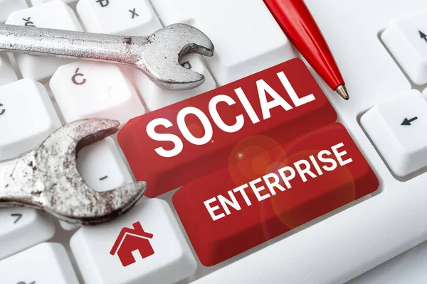 Writing Displaying Text Social Enterprise Business Idea Business Makes Money — Φωτογραφία Αρχείου