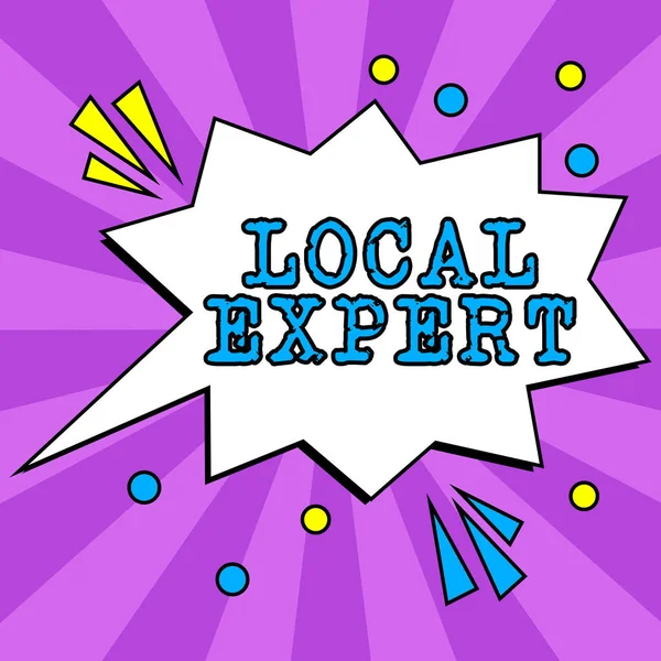 Conceptuele Weergave Lokale Expert Woord Voor Biedt Expertise Hulp Bij — Stockfoto