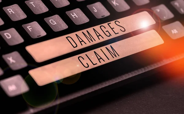 Conceptual Display Damages Claim Word Written Demand Compensation Litigate Insurance — Stock Photo, Image