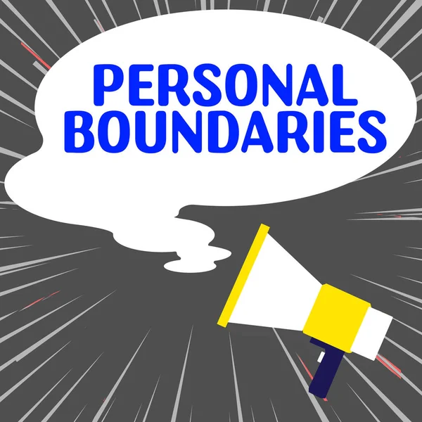 Text Caption Presenting Personal Boundaries Business Concept Something Indicates Limit — Stock Photo, Image