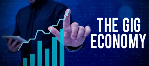 Kézírás Szöveg Gig Economy Concept Jelentése Piac Rövid Távú Szerződések — Stock Fotó