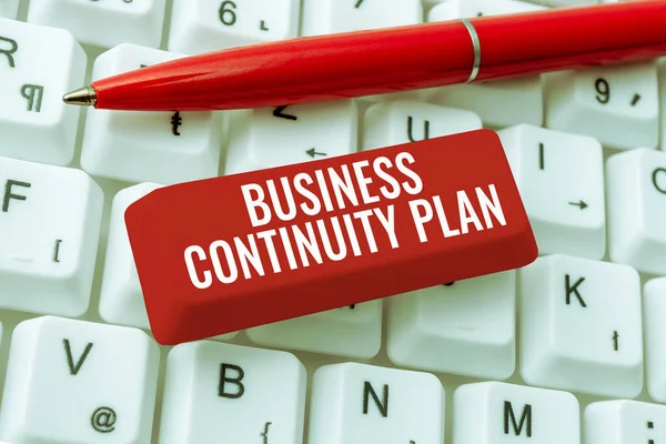 Ruční Psaní Znamení Business Continuity Plan Business Přehled Vytváření Systémů — Stock fotografie