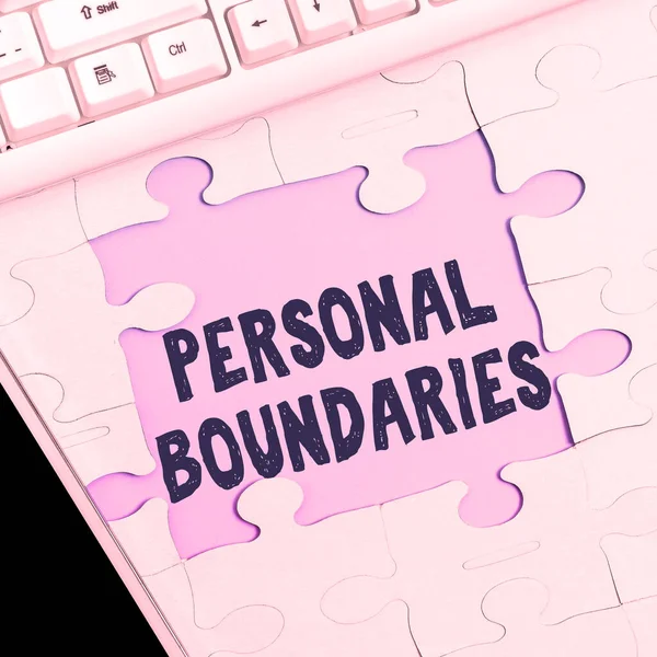 Conceptual Display Personal Boundaries Word Something Indicates Limit Extent Interaction — Stock Photo, Image