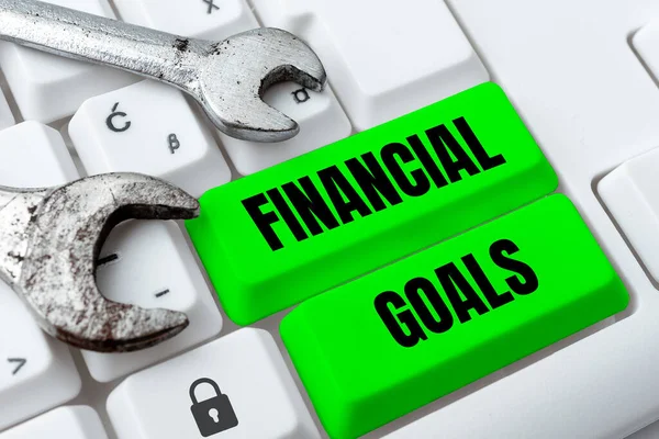 Sign Displaying Financial Goals Business Approach Targets Usually Driven Specific — Stock Photo, Image