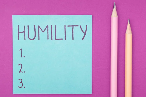 Handwriting Text Humility Business Showcase Being Humble Virtue Feel Overly — Stockfoto