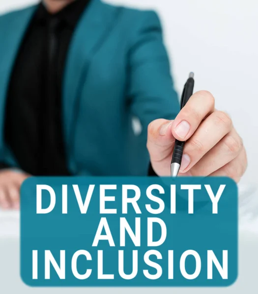 Segno Scrittura Mano Diversità Inclusione Business Range Approccio Differenza Umana — Foto Stock