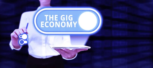 Ruční Psaní Znamení Gig Economy Koncept Znamená Trh Krátkodobých Smluv — Stock fotografie