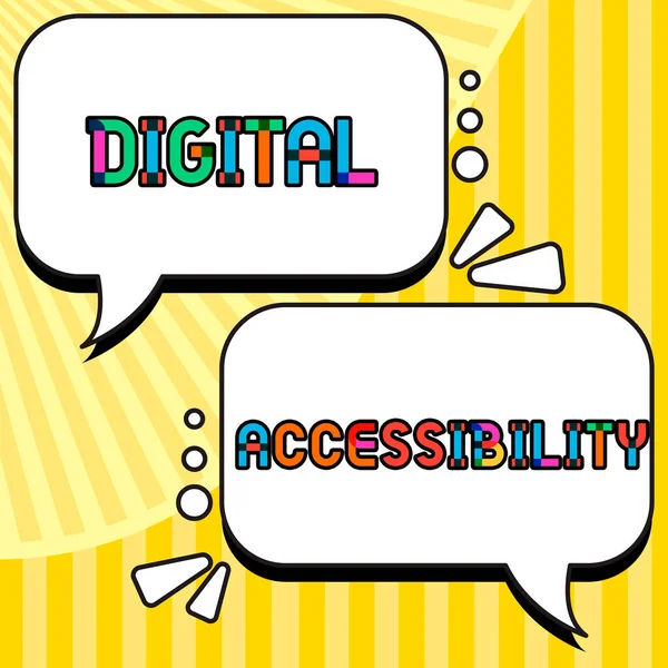 Znak Tekstowy Pokazujący Dostępność Cyfrową Koncepcja Oznaczająca Technologię Elektroniczną Generującą — Zdjęcie stockowe