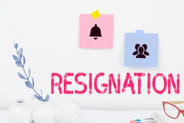 Concereption Resignation Business Overview Act Give Work Stop Position Leaving — 스톡 사진