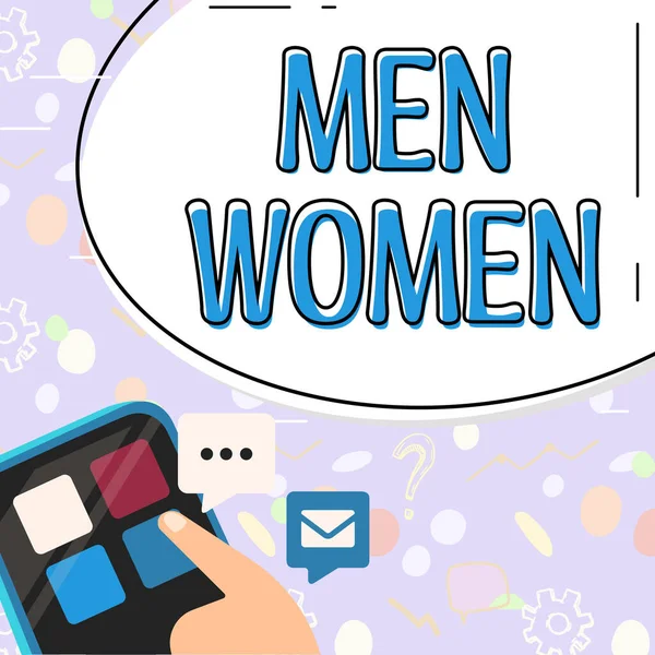 Sinal Texto Mostrando Homens Mulheres Conceito Internet Estado Que Menino — Fotografia de Stock