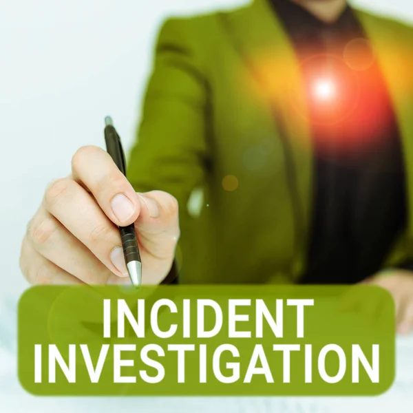 Handschrift Incident Investigation Internet Concept Verantwoordelijk Voor Integriteit Van Het — Stockfoto