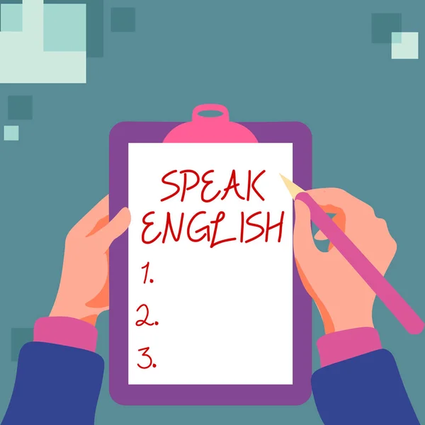 Gebärdensprache Englisch Konzept Bedeutet Studium Einer Anderen Fremdsprache Online Verbal — Stockfoto
