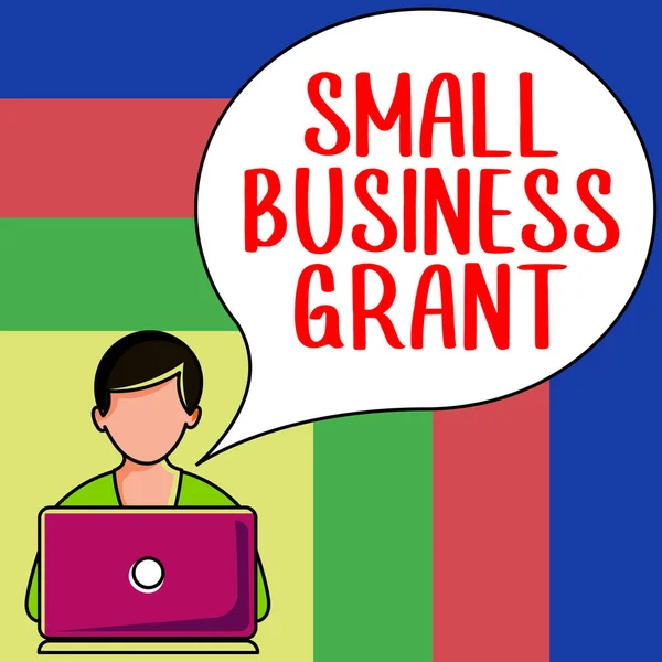 Znak Tekstowy Pokazujący Small Business Grant Word Dla Firmy Indywidualnej — Zdjęcie stockowe