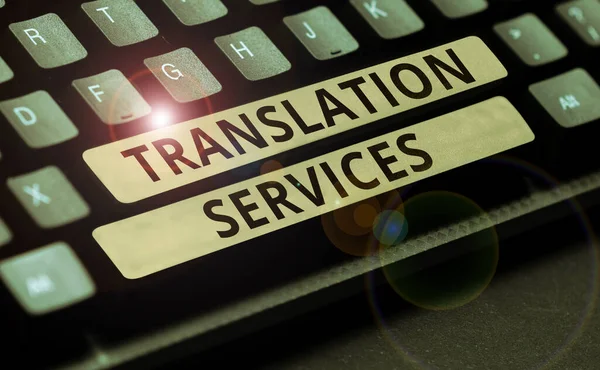 Écriture Affichant Texte Services Traduction Organisation Approche Affaires Qui Fournissent — Photo