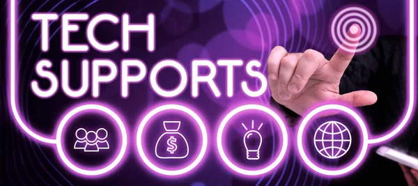 Konzeptionelle Anzeige Tech Supports Business Showcase Hilfe Durch Techniker Online — Stockfoto