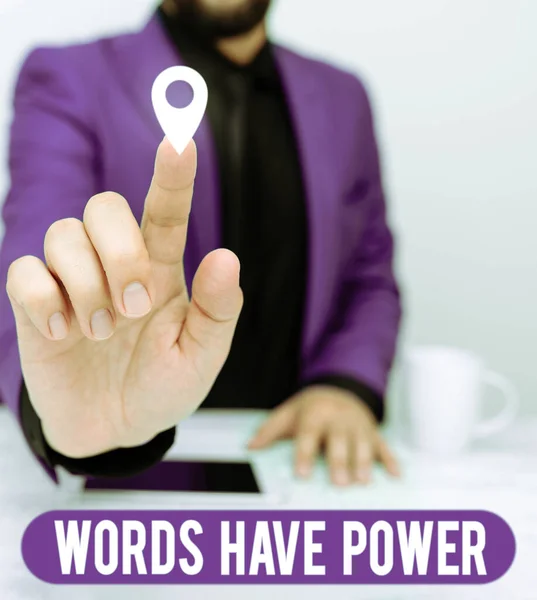 Sign Displaying Words Have Power Word Written Energy Ability Heal — Stock fotografie