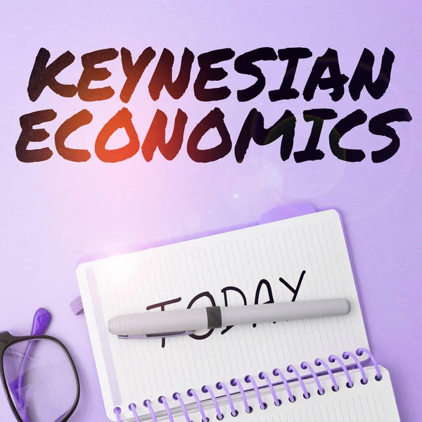 Assinar Exibindo Economia Keynesiana Foto Conceitual Programas Monetários Fiscais Pelo — Fotografia de Stock