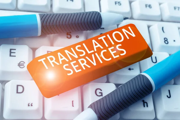 Εννοιολογικές Υπηρεσίες Μεταφράσεων Επίδειξης Λέξη Για Την Οργάνωση Που Παρέχει — Φωτογραφία Αρχείου