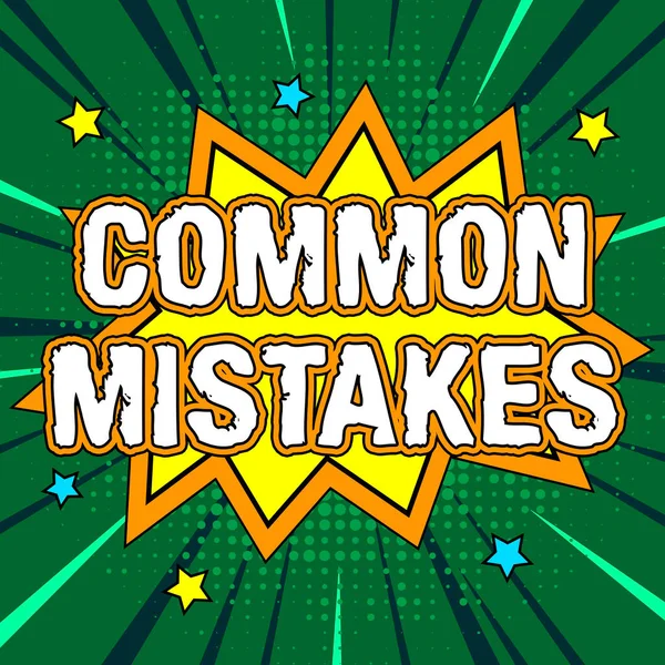 Концептуальный Заголовок Common Mistakes Business Overview Actions Often Used Interchangeably — стоковое фото