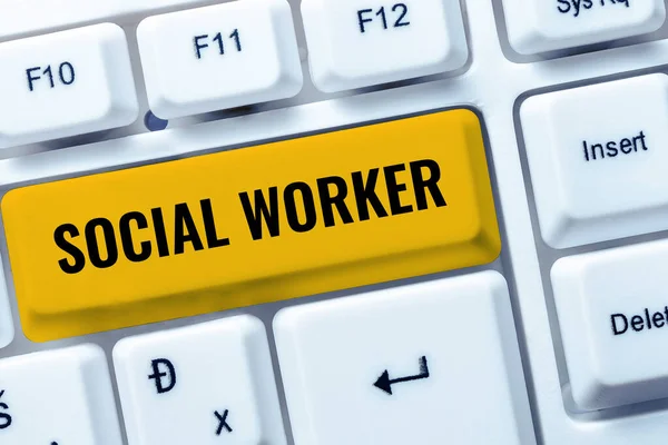 Handschrift Tekst Social Worker Woord Voor Hulp Van Staat Mensen — Stockfoto