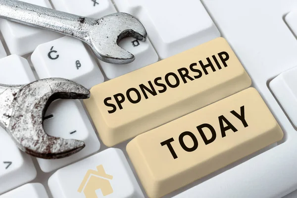 stock image Text sign showing Sponsorship, Conceptual photo Position of being a sponsor Give financial support for activity