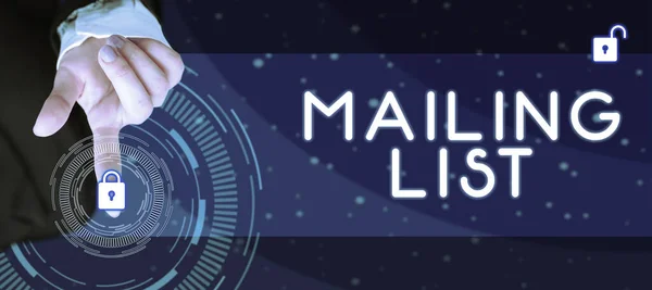 Ruční Psaní Znamení Mailing List Obchodní Koncept Seznam Lidí Kteří — Stock fotografie