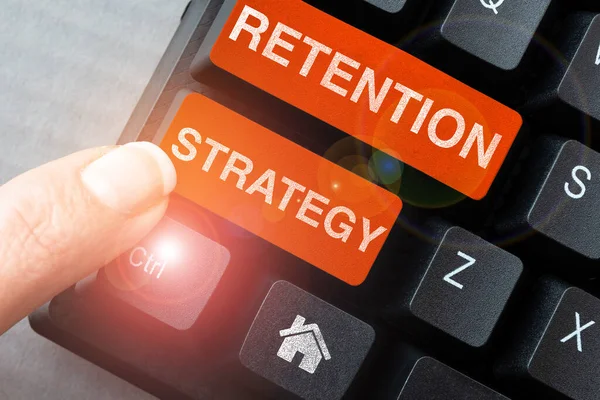 Inspiration Zeigt Zeichen Retention Strategy Business Overview Aktivitäten Zur Reduzierung — Stockfoto
