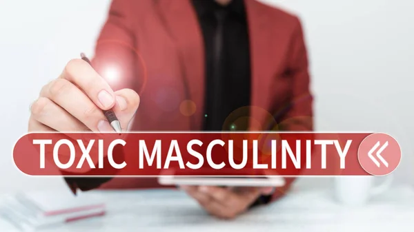 Text Showing Inspiration Toxic Masculinity Conceptual Photo Describes Narrow Repressive — 스톡 사진
