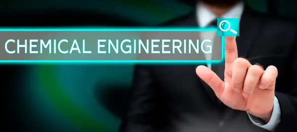 Text Sign Showing Chemical Engineering Internet Concept Developing Things Dealing — Photo