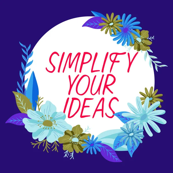手書きの記号あなたのアイデアを簡素化 ビジネスの概念は 基本的な必需品に物事を簡素化または削減 — ストック写真