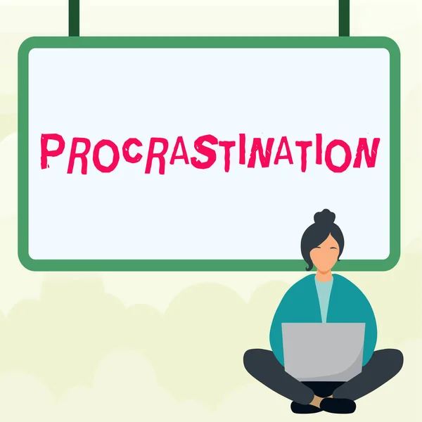 Visualización Conceptual Procrastinación Visión General Del Negocio Retrasar Posponer Algo — Foto de Stock