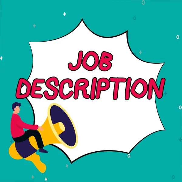 Conceptual Display Job Description Word Document Describes Responsibilities Position — Stock Photo, Image