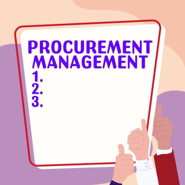 Hand writing sign Procurement Management, Business idea buying Goods and Services from External Sources