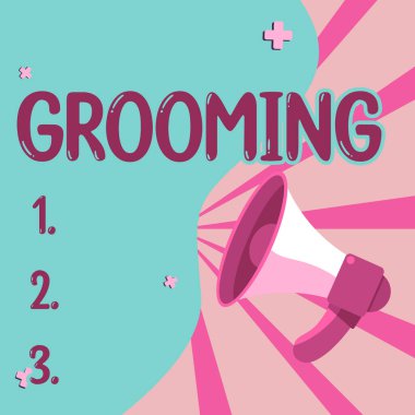 Writing displaying text Grooming, Business approach hygienic care and enhancing the appearance of the pets