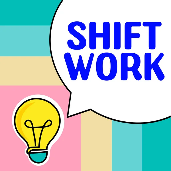 Text Sign Showing Shift Work Business Showcase Work Comprising Periods —  Fotos de Stock