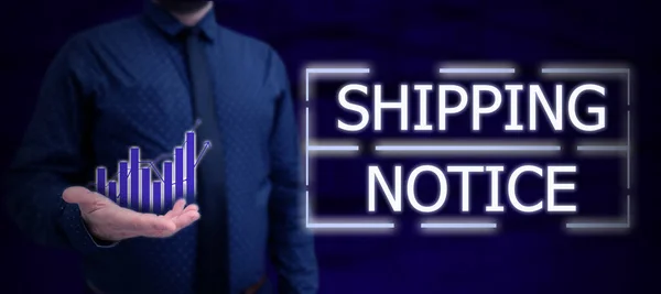 Text Sign Showing Shipping Notice Business Idea Ships Considered Collectively — 스톡 사진