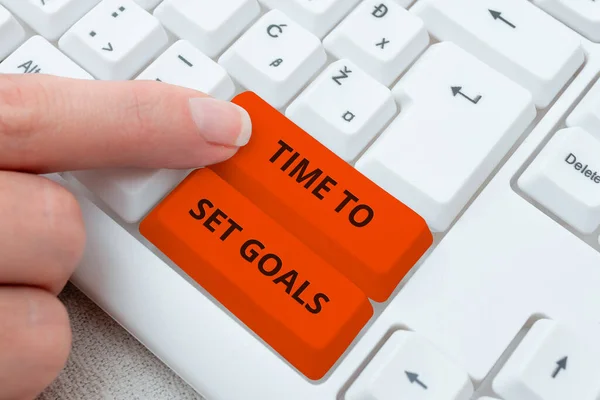 Didascalia Testo Che Presenta Time Set Goals Business Idea Obiettivo — Foto Stock