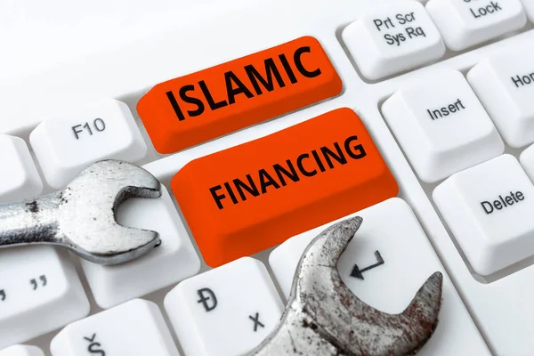 Conceptual Caption Islamic Financing Business Approach Banking Activity Investment Complies — Zdjęcie stockowe