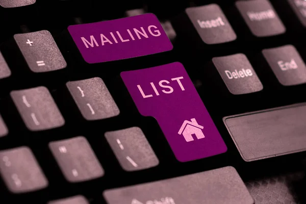 Visualizzazione Dei Segni Mailing List Business Approach List Persone Che — Foto Stock